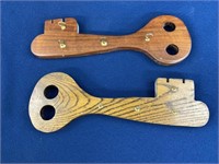 (2) Wooden key holders