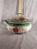 KT&K SEMI-PORCELAIN CHAMBER POT WITH LID 8.5" DIA