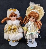 Two Springford Porcelain Red Haired Girl Dolls