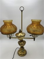 Twin Lamp Amber Globes