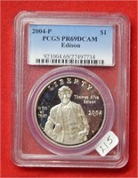 2004 Edison Commemorative Dollar PCGS PR69 DCAM