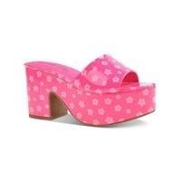 $60  womens sz 7.5 neon pink daisy sandal