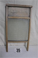 Vintage Washboard with Glass Insert(R1)