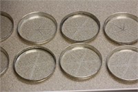 Set of 8 Sterling Rimmed Glass Coasters