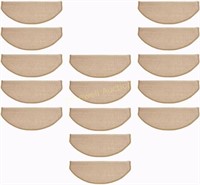 Beige Non-Slip Stair Treads 12pc 26.5x8.5in