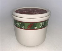Holiday pint crock with lid