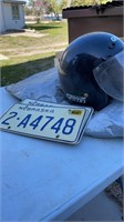 Griffin motorcycle helmet lic plates and tarp lot