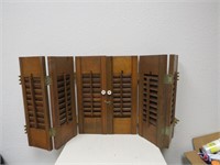 VINTAGE 16 INCH TALL SHUTTER DOORS ATTACHED IN 3'S