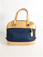 Dooney & Bourke Navy Canvass Leather Trim Bag