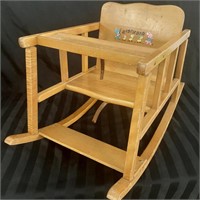 Vtg Williamsburg wooden toddler rocking chair