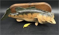 Wood Mounted Taxidermy Bass Fish Trophy