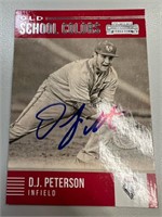 D.J. Peterson Signed Card with COA