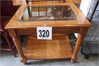Wood And Glass End Table (20x26x22") (Bldg 2)