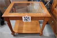 Wood And Glass End Table (20x26x23") (Bldg 2)