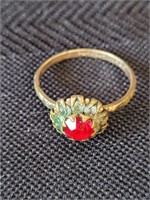 Vintage Redstone Ring - 10K GF