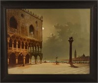 Circa 1800's Hand Colored Photo Of Venice