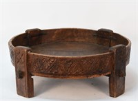 CIRCULAR CARVED WOODEN BASE