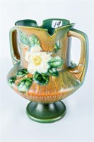 Roseville 146-6" White Rose Vase
