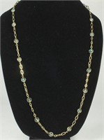 CLEAR CRYSTAL AND GOLD TONE NECKLACE