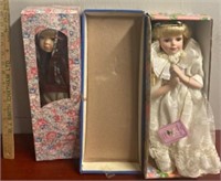 2 Ceramic Dolls in Boxes