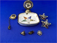 Grouping of Various Eastern Star Pieces Etc