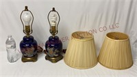 Vintage Chinoiserie Ginger Jar Accent Lamps