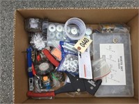 BOX OF HARDWARE RIVETS AND RIVET GUN