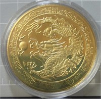 Gold dragon challenge coin