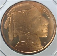 1 oz fine copper coin Indian Head