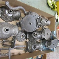 Cast iron Arcade coffee grinder parts.