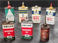 Sinclair, Richfield, & Texaco Household Oil Cans