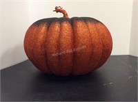 Glittery Black & Orange Faux Pumpkin (13" d x 10")