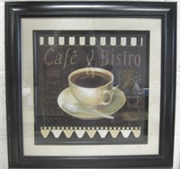 19.5" x 19.5" Cafe Bistro Framed Coffee Art Print