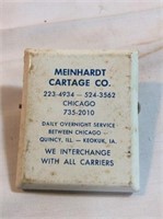Meinhardt cartage co.  Metal clip