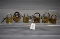 (6) Vintage Warded Padlocks Slaymaker Lock Co. Lan