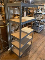 Steel frame wood shelves rack