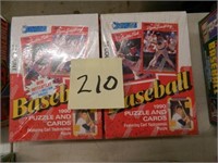 (2) 1990 Sealed Puzzle & Baseball Card Boxes