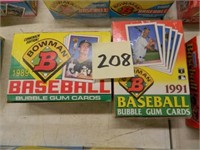 1989 & 1991 Full Bowman Gum Cards (1 Sealed)