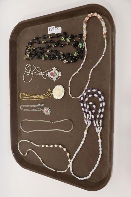 TRAY OF NECKLACES