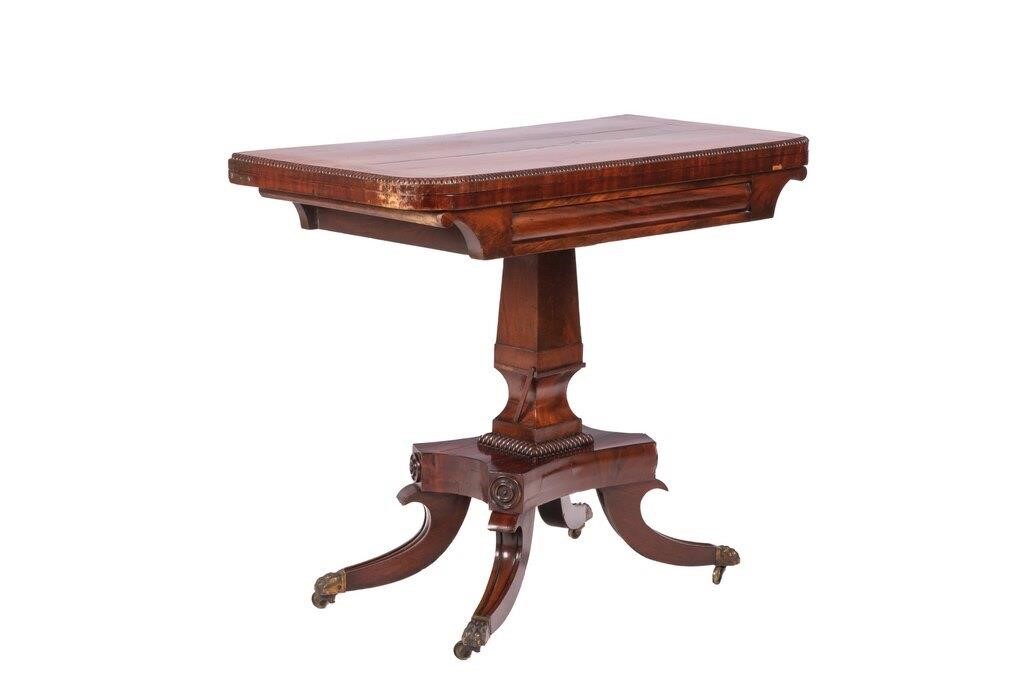 ROSEWOOD 19th C ENGLISH GAMES TABLE