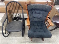 Wooden and metal rocker chairs