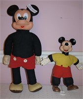 2 Mickey Mouse Dolls, 18", 13"