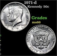 1971-d Kennedy Half Dollar 50c Grades GEM+ Unc