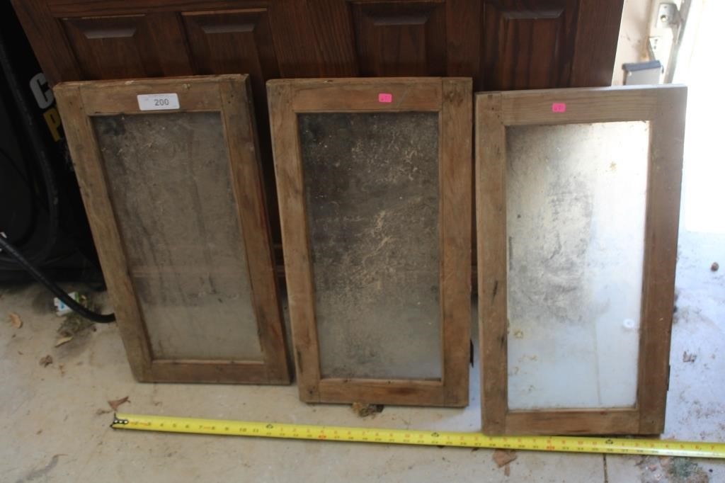 3 Wood Framed Doors