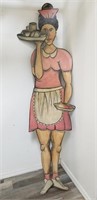 Painted waitress sign