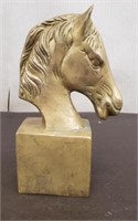 Heavy Brass Horse Head. 8" Tall
