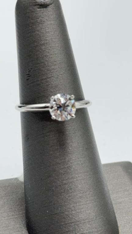 1ct diamond 14kt white gold solitaire ring size 6