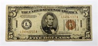 1934A $5 "HAWAII" FED RSV NOTE