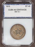 1915 40C CUBA CENTAVO XF45 PCI KM 14.1
