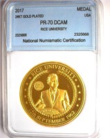 2017 Medal NNC PR70 DCAM Rice University